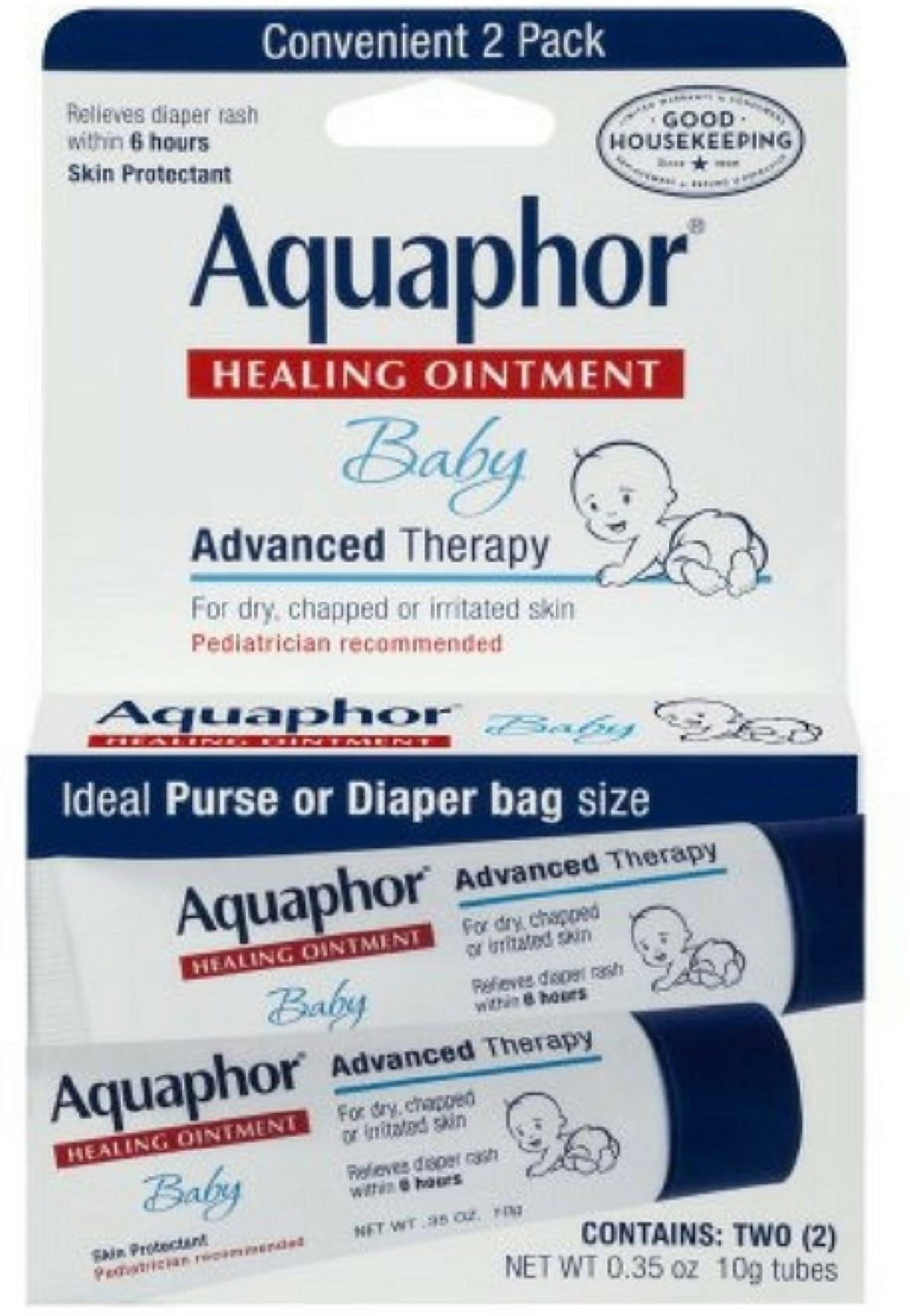 Aquaphor Baby Healing Ointment Advanced Therapy 2 tubes 0.35 oz (Pack of 3)