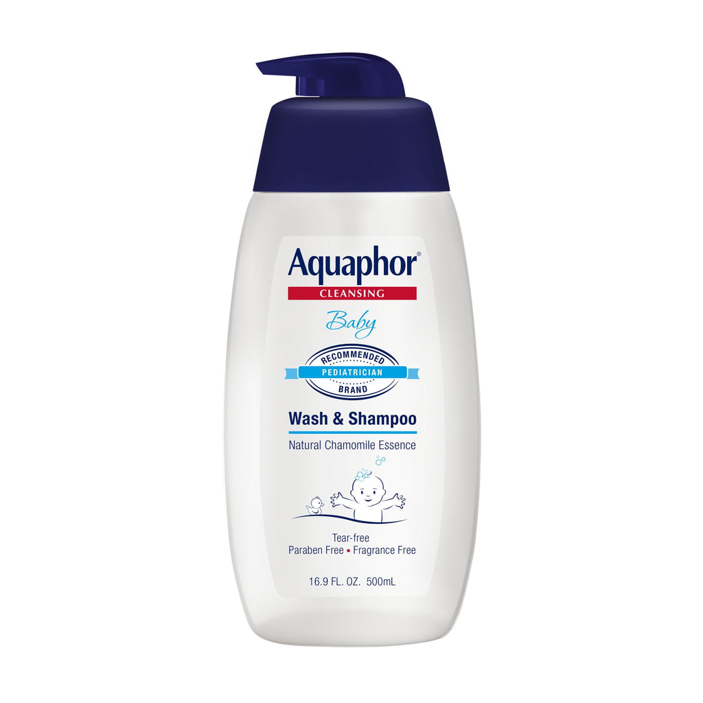 Aquaphor Baby Wash & Shampoo, Fragrance Free and Tear Free for Baby's Sensitive Skin, 16.9 fl oz