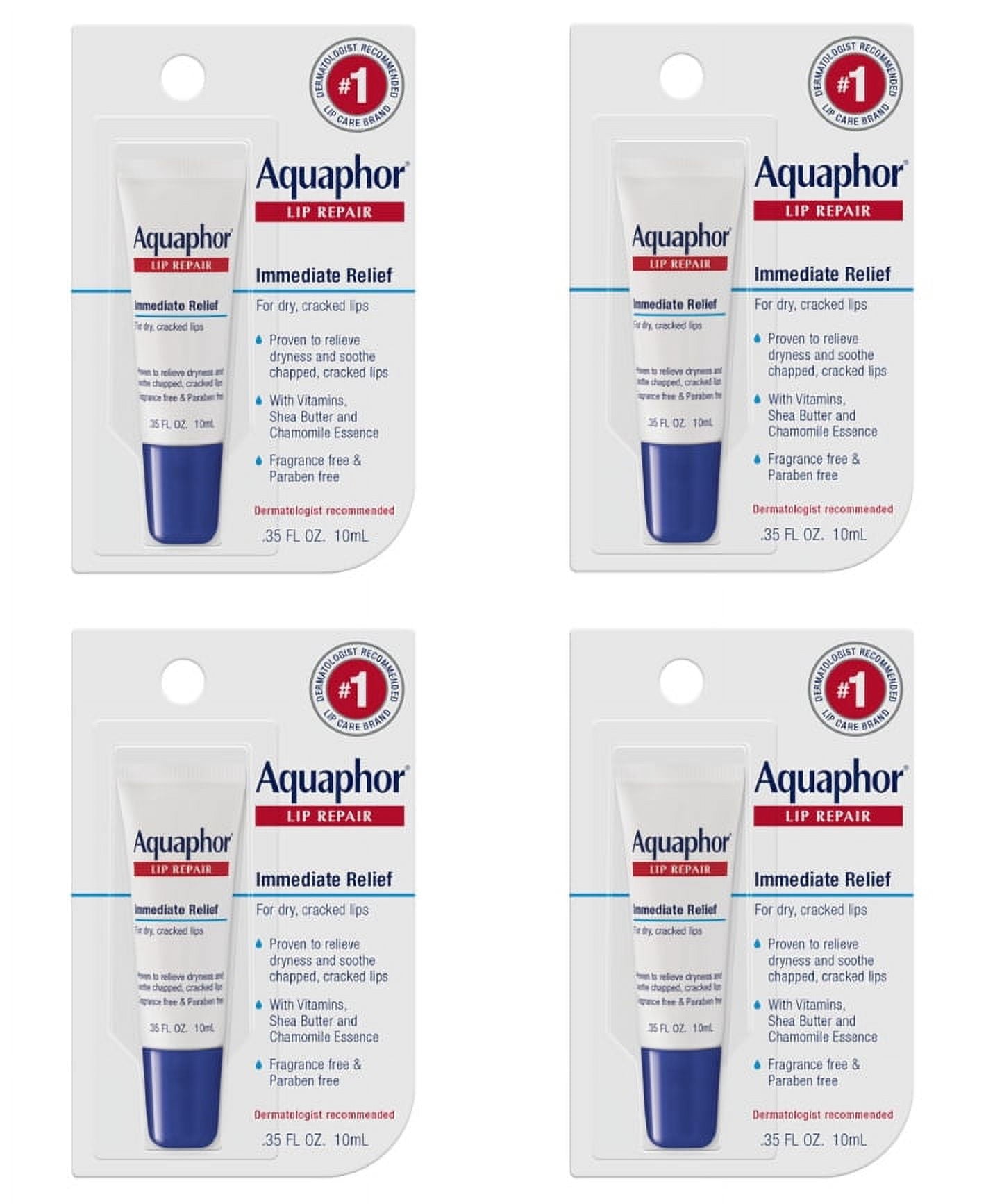 Aquaphor Lip Repair 0.35 oz (Pack of 4)