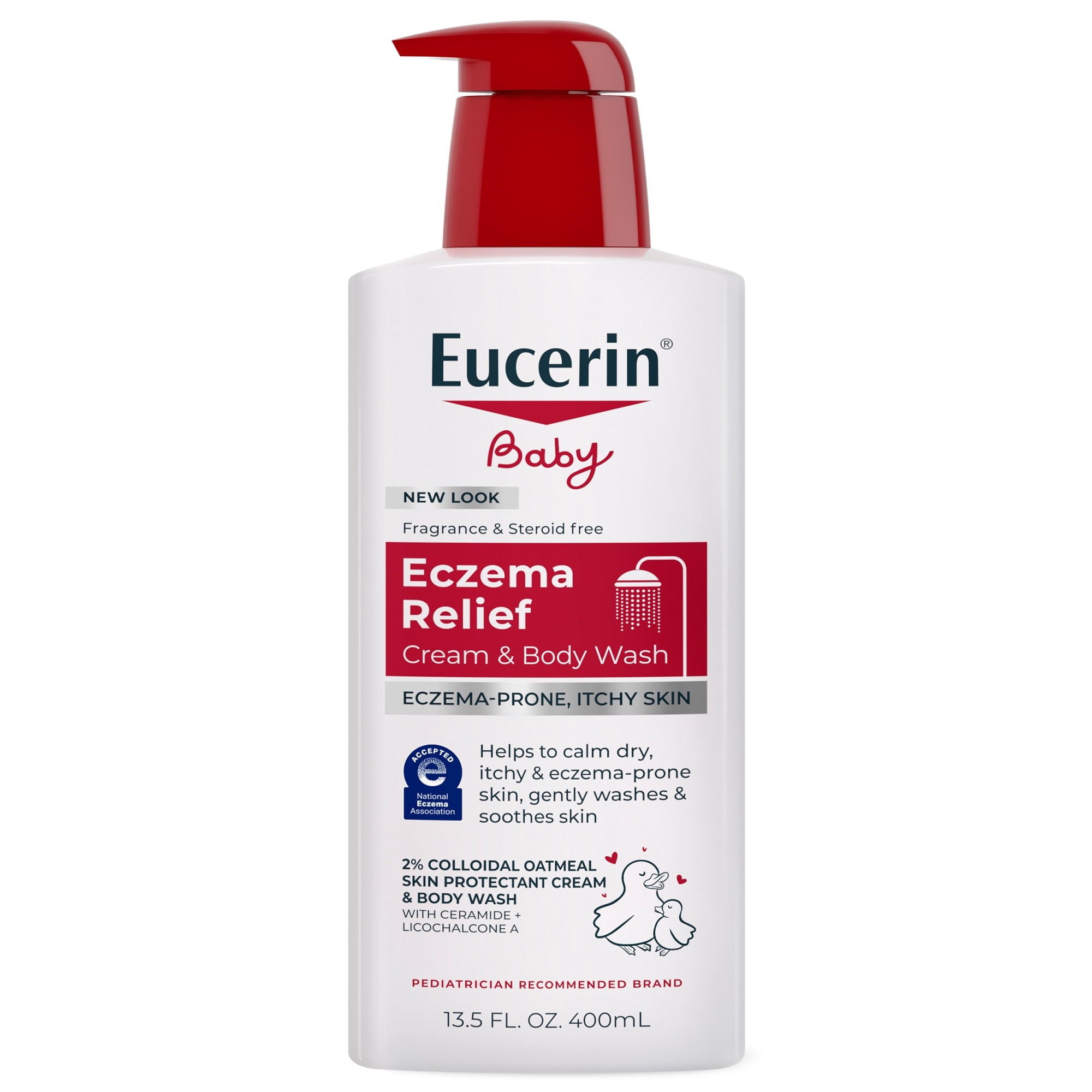 Eucerin Baby Eczema Relief, Fragrance Free, Cream Body Wash, 13.5 fl oz Bottle