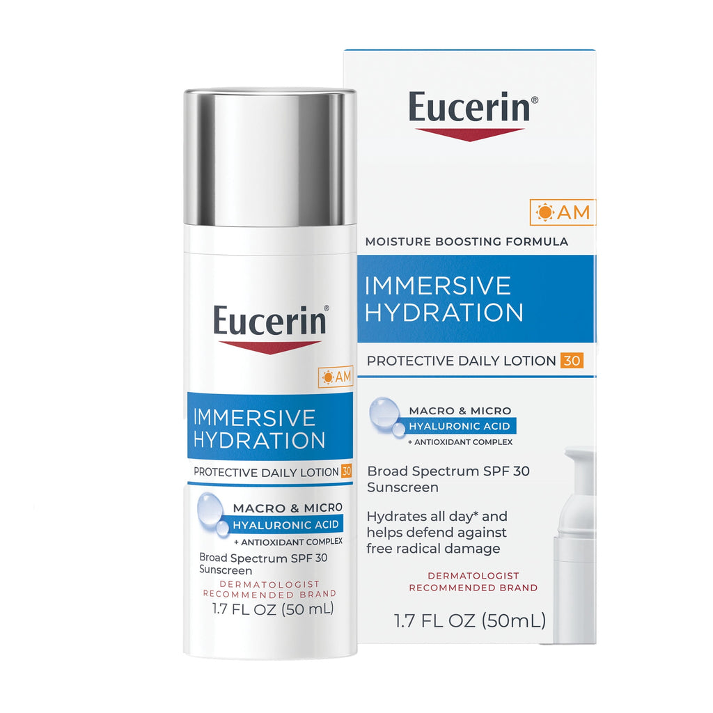 Eucerin Immersive Hydration Daily Face Lotion SPF 30 Sunscreen with Hyaluronic Acid, 1.7 fl oz