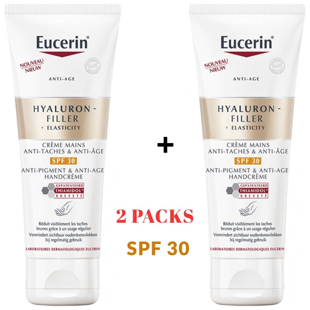 Eucerin Hyaluron-Filler Elasticity Spot Correcting Hand Cream – 75ml | Anti-Aging Hand Cream with Hyaluronic Acid- Pack of 2