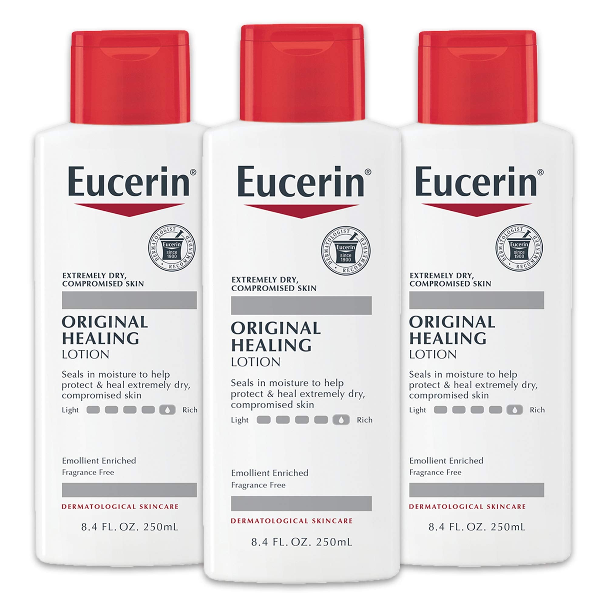 Eucerin Original Healing Lotion ZS23 - Fragrance Free, Rich Lotion for Extremely Dry Skin - 8.4 fl. oz. Bottle (Pack of 3)