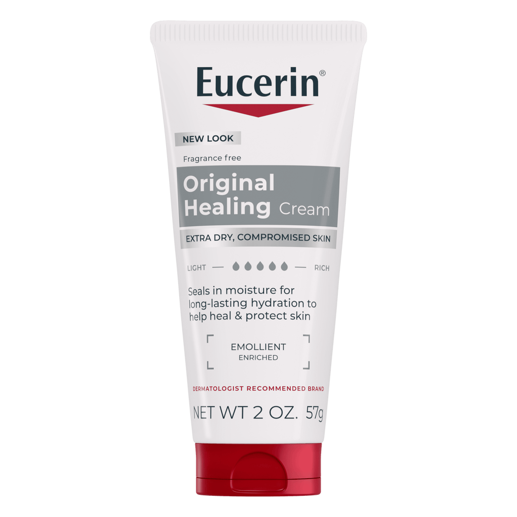 Eucerin Original Healing Body Cream for Extra Dry Skin, Emollient-Rich, Fragrance Free, 2 oz