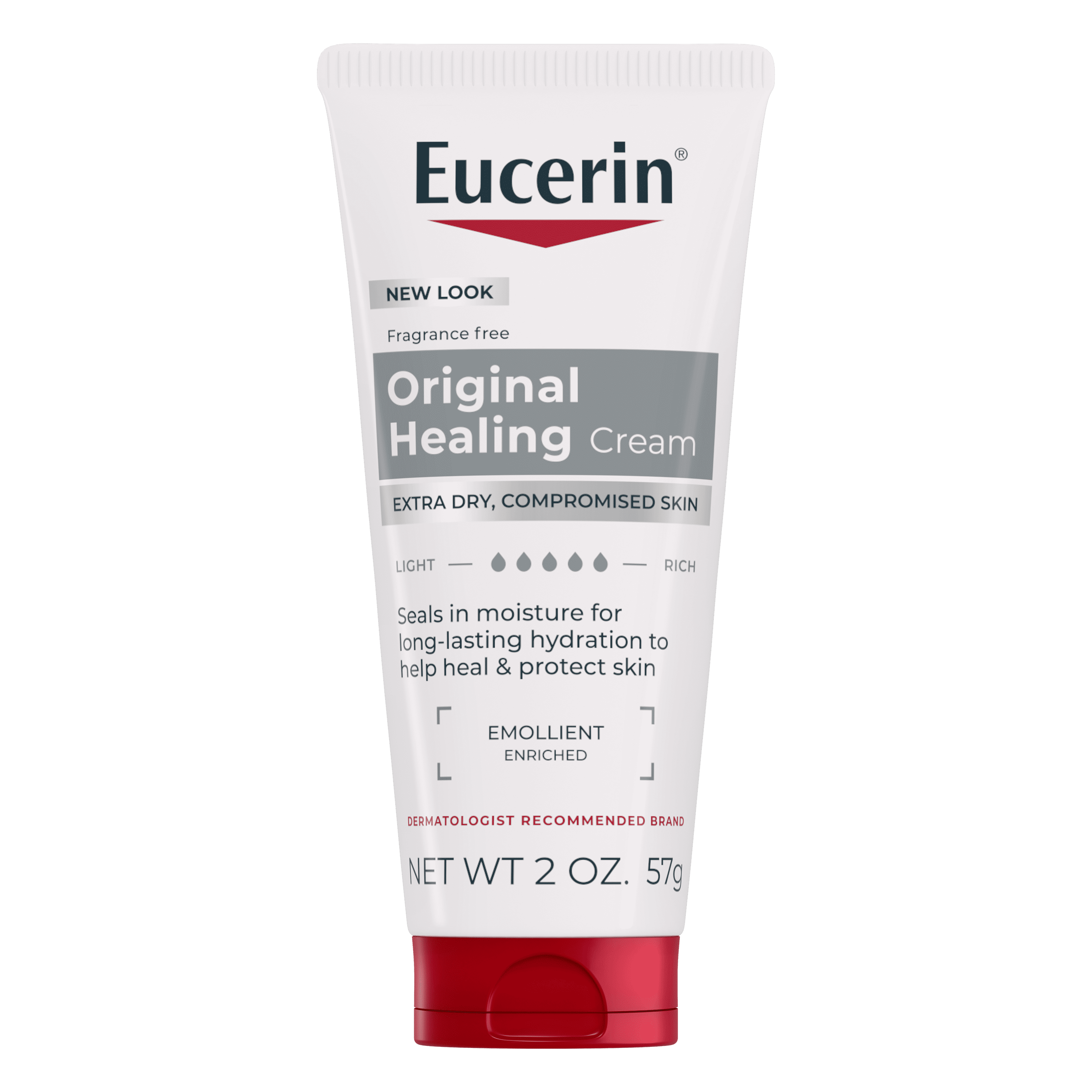 Eucerin Original Healing Body Cream for Extra Dry Skin, Emollient-Rich, Fragrance Free, 2 oz