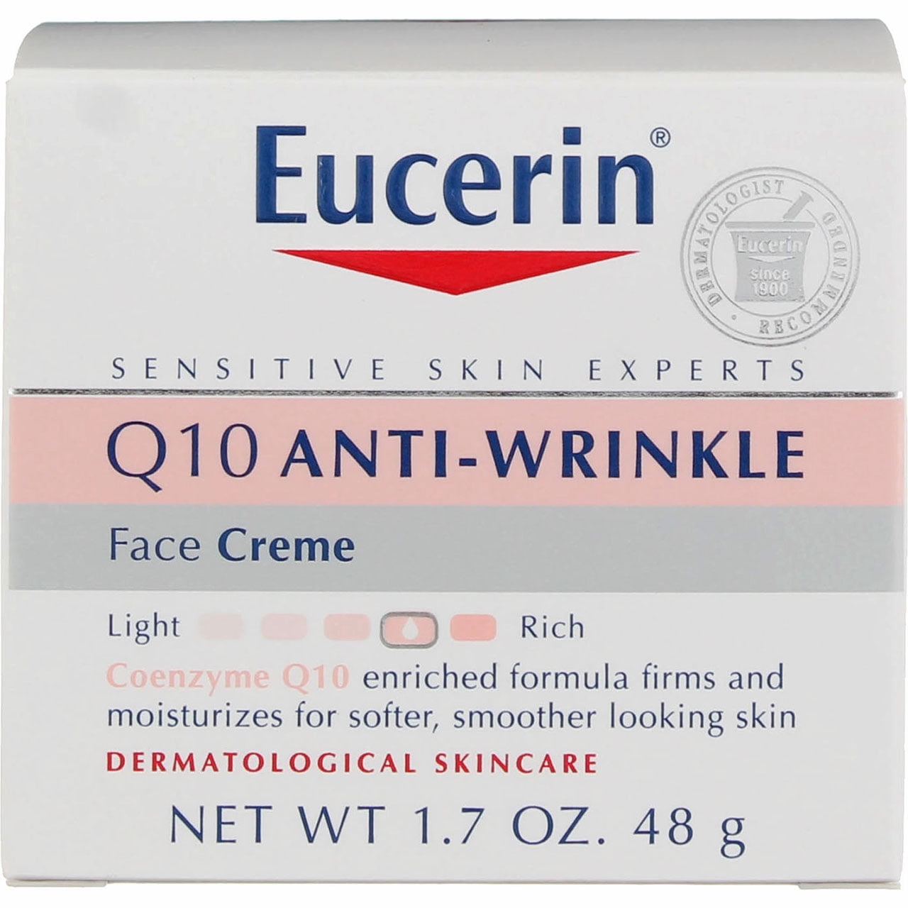 Eucerin Q10 Anti-Wrinkle Face Creme, Unscented, 1.7 oz (4 Pack) (Bundle)