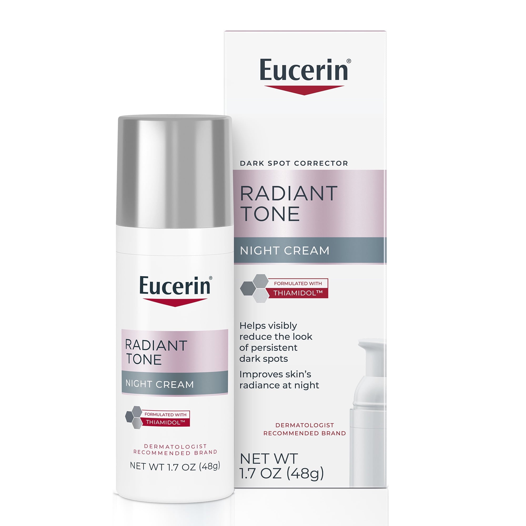 Eucerin Radiant Tone Night Cream, Dark Spot Corrector with Thiamidol, 1.7 oz