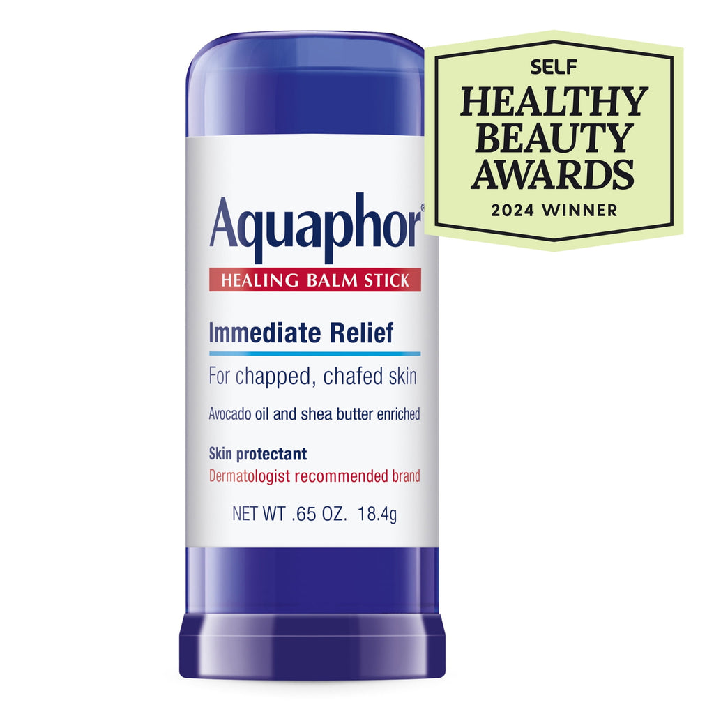 (3 pack) Aquaphor Healing Balm Stick for Chapped, Chafed Skin with Avocado Oil and Shea Butter, 0.65 oz