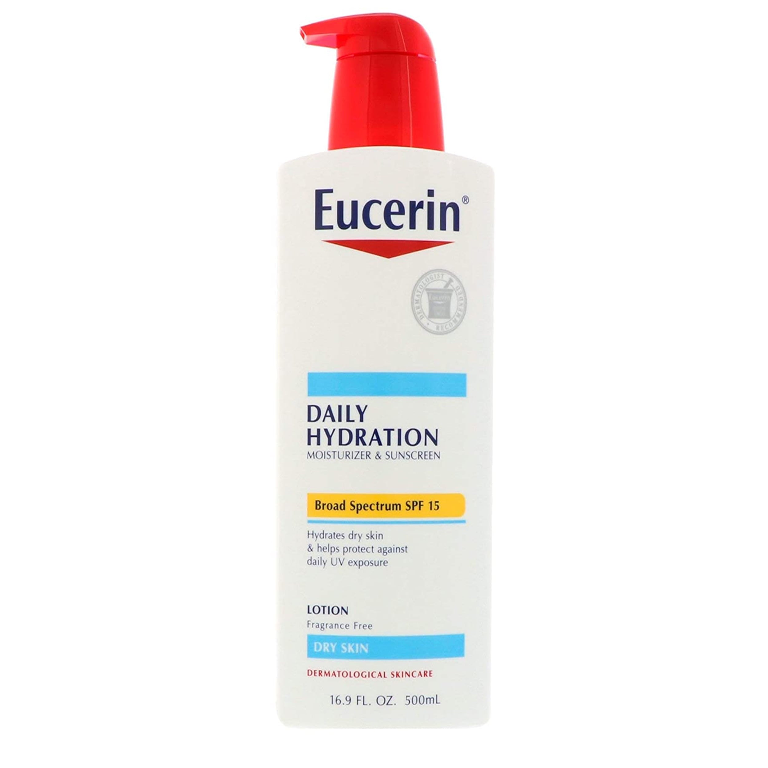 Eucerin Daily Hydration Moisturizer & Sunscreen Lotion SPF 15 16.9 oz (Pack of 2)