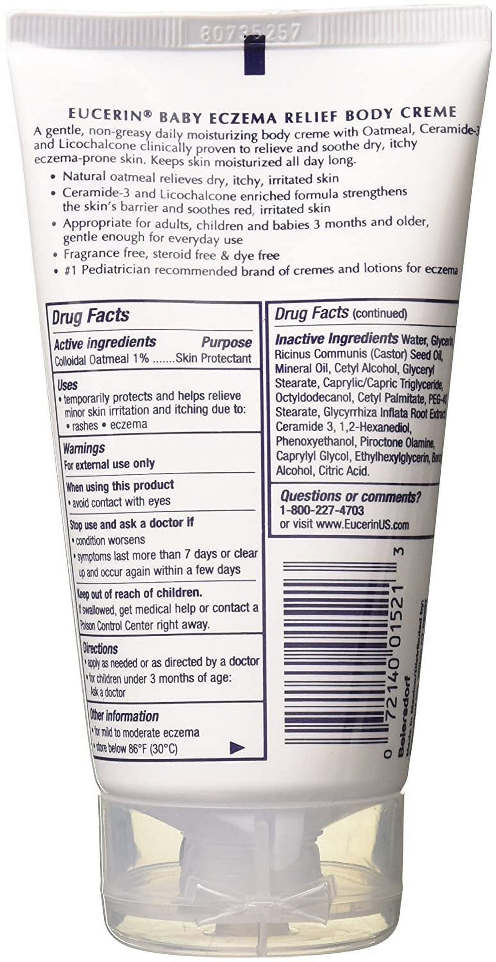 Eucerin Baby Eczema Relief Body Creme, 5.0 Ounce (Pack of 6)