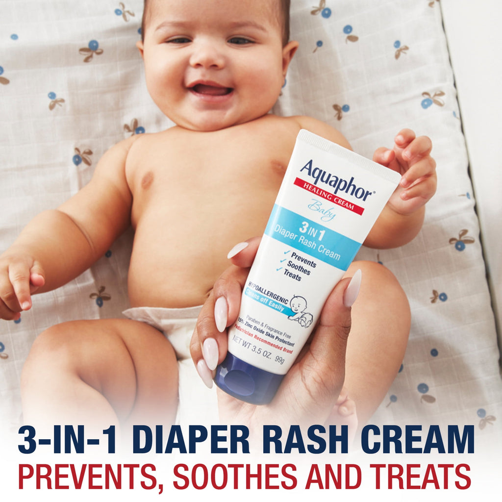 Aquaphor Baby Skincare Essentials Gift Set with Baby Wash, Ointment and Diaper Rash Cream, 3 Piece