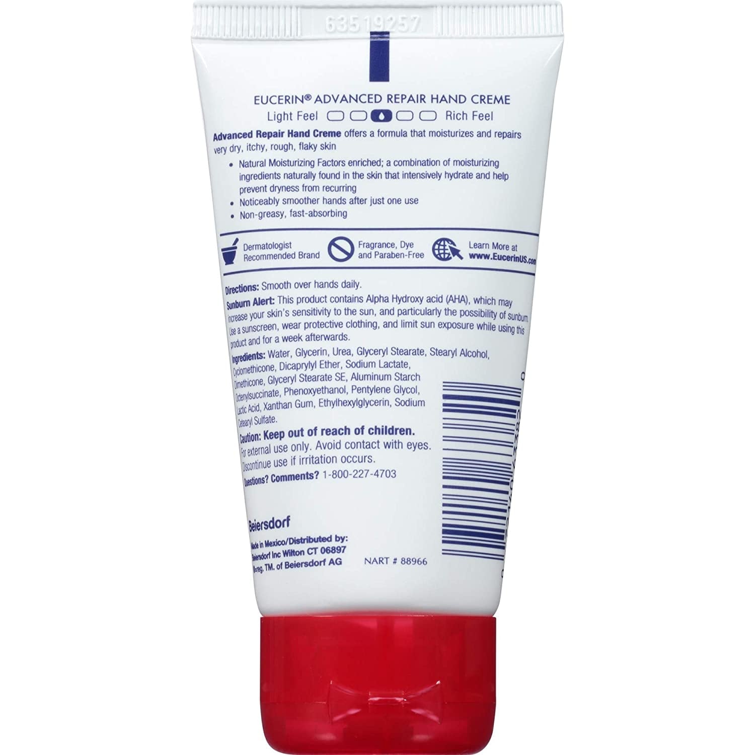 Eucerin Advanced Repair Hand Cream 2.7 oz (Pack of 6)