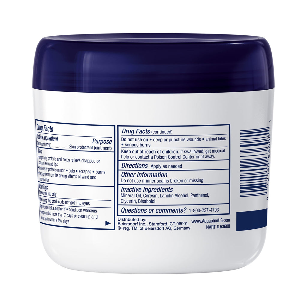 (3 pack) Aquaphor Healing Ointment Skin Protectant for Dry, Cracked, Irritated Skin, Fragrance Free, 14 oz
