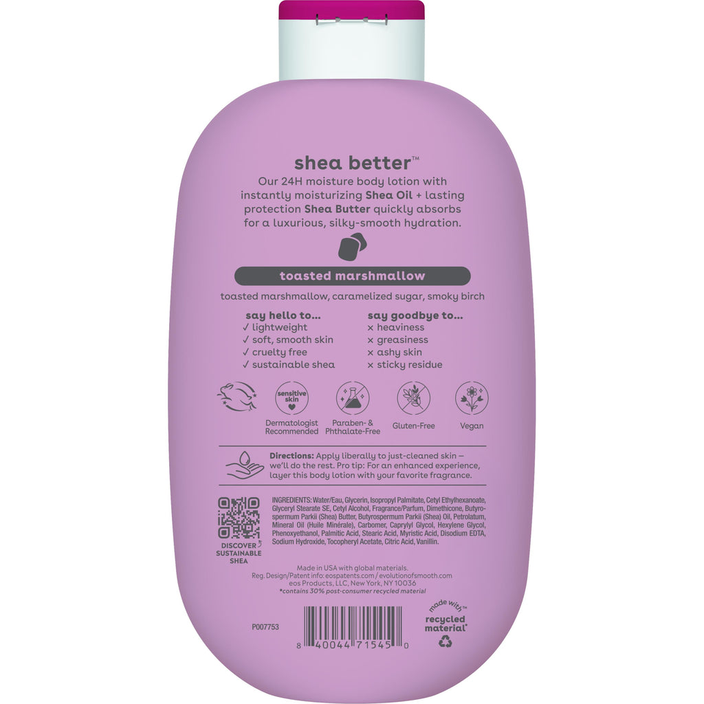 eos Shea Better Toasted Marshmallow Body Lotion for Dry Skin, 16 fl oz