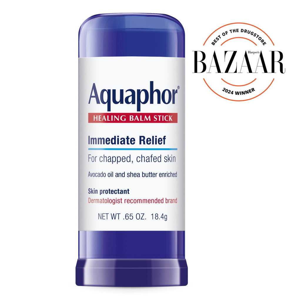 (3 pack) Aquaphor Healing Balm Stick for Chapped, Chafed Skin with Avocado Oil and Shea Butter, 0.65 oz