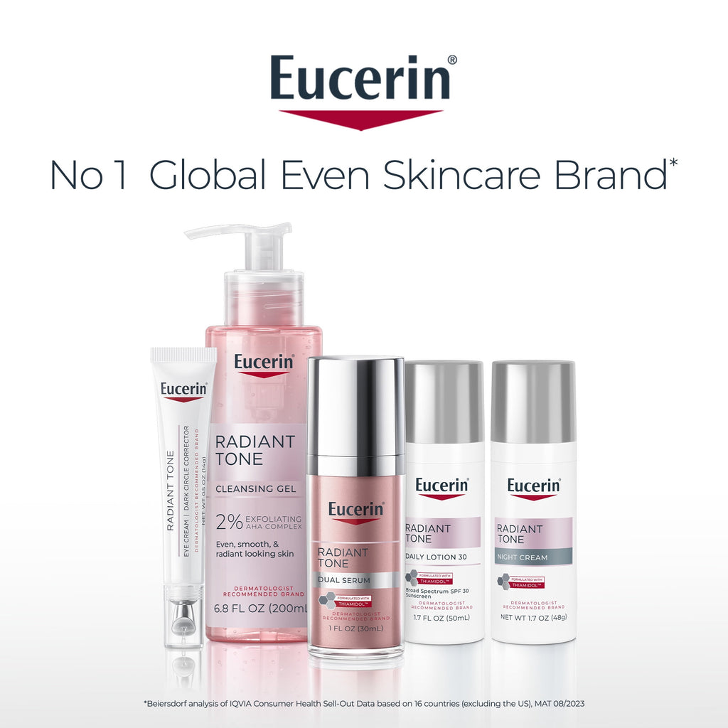 Eucerin Radiant Tone Face Cleanser Gel with 2% Exfoliating AHA Complex, 6.8 fl oz