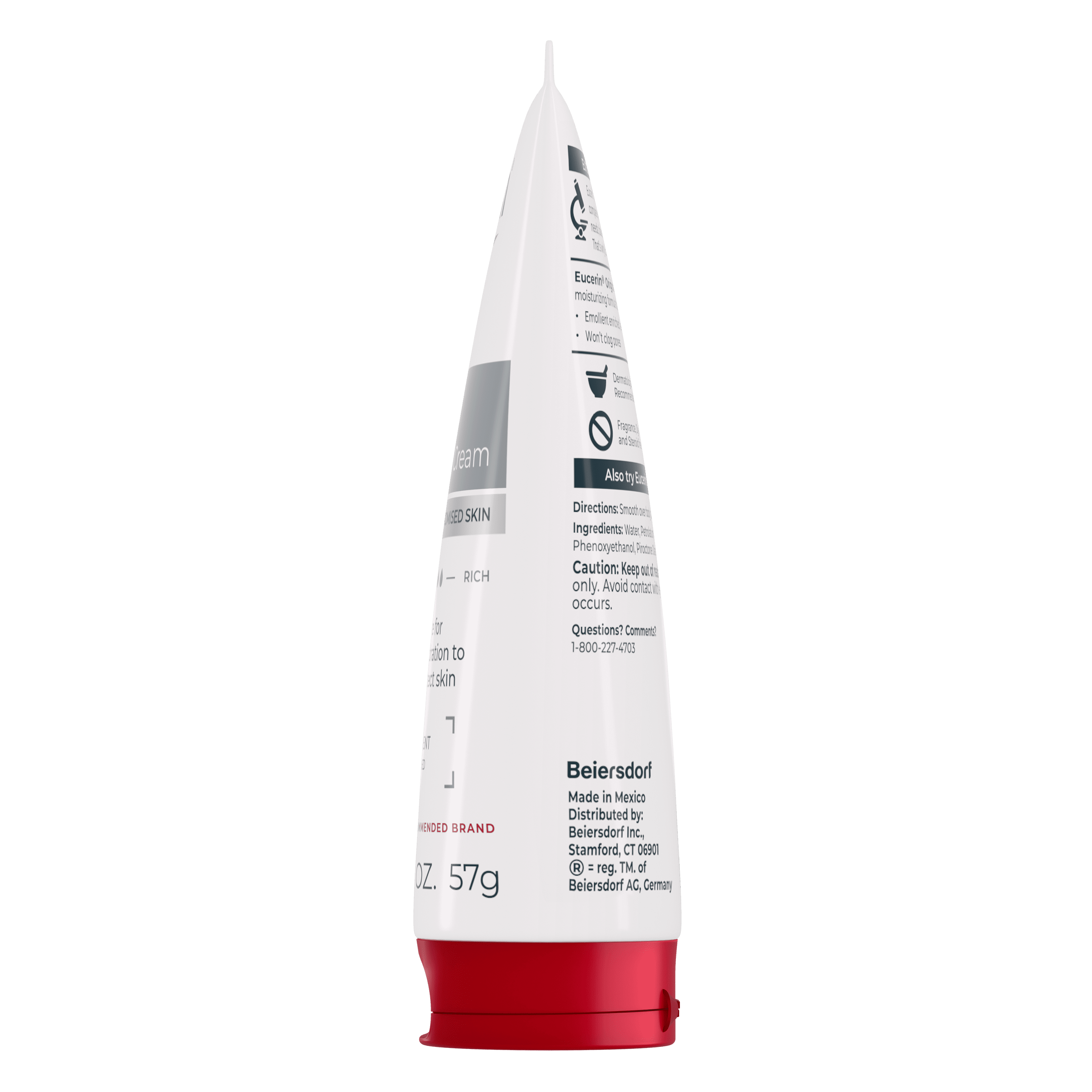 Eucerin Original Healing Body Cream for Extra Dry Skin, Emollient-Rich, Fragrance Free, 2 oz