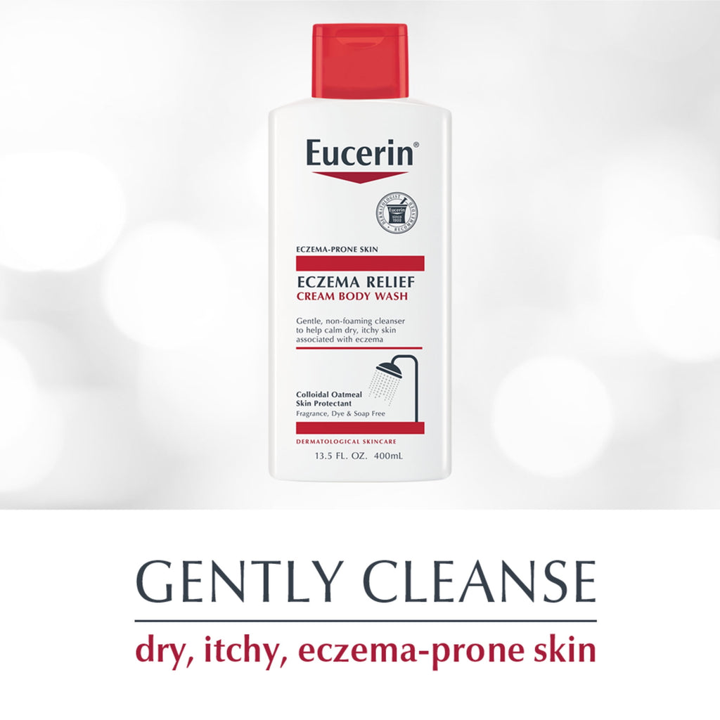 Eucerin Eczema Relief Cream Body Wash, Fragrance Free, 13.5 fl oz Bottle