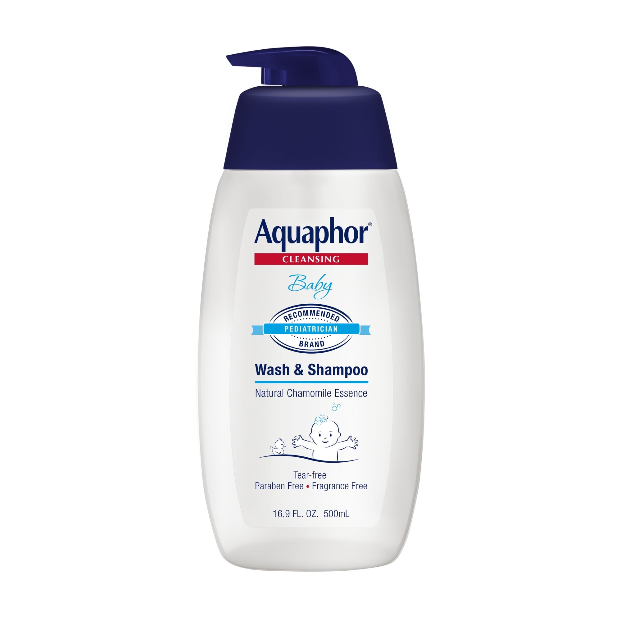 (2 pack) Aquaphor Baby Wash & Shampoo, Fragrance Free and Tear Free for Baby's Sensitive Skin, 16.9 fl oz