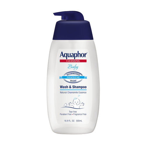 (2 pack) Aquaphor Baby Wash & Shampoo, Fragrance Free and Tear Free for Baby's Sensitive Skin, 16.9 fl oz