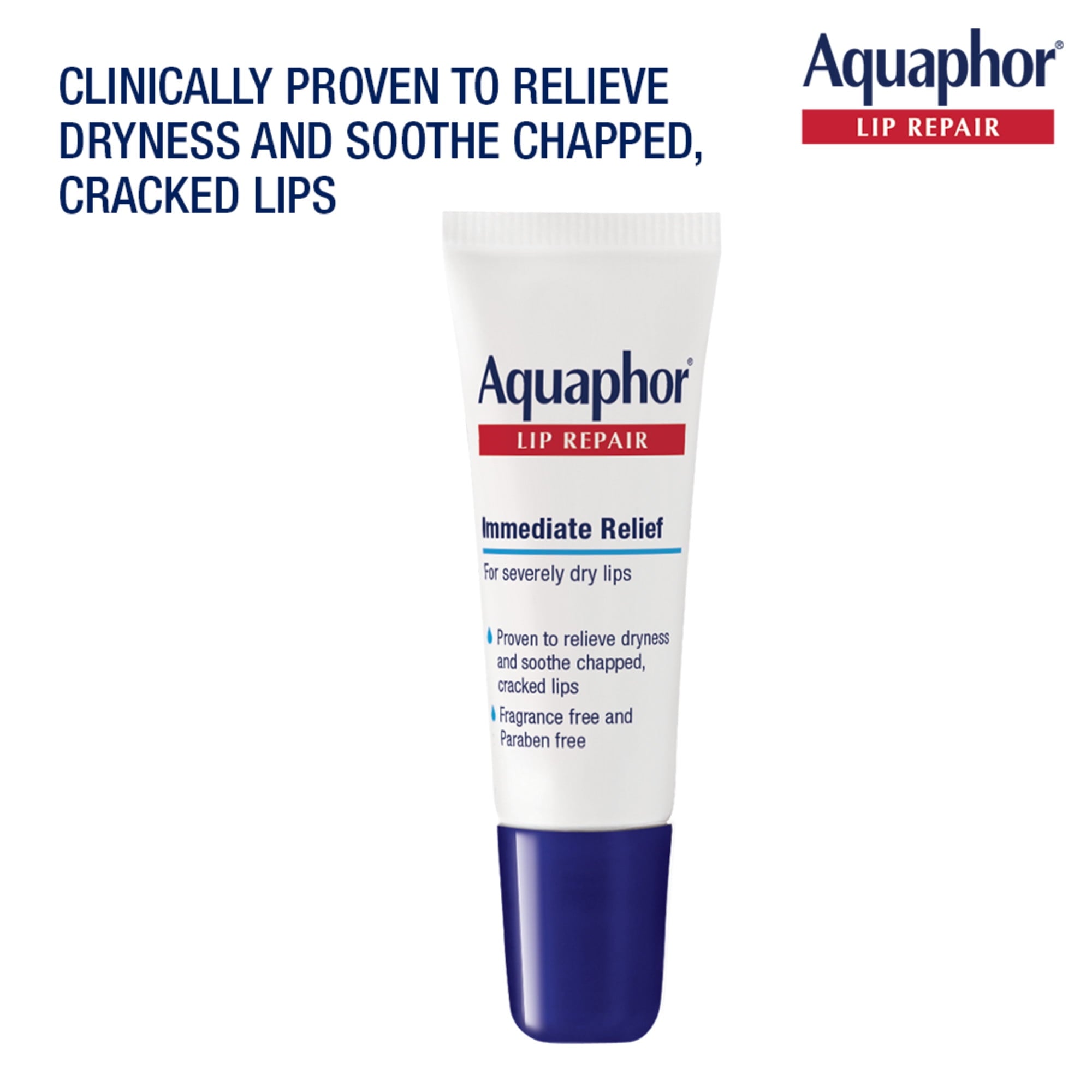 (6 pack) Aquaphor Lip Repair Ointment for Dry Chapped Lips, Lip Balm with Shea Butter, 0.35 fl oz, 2 Pack