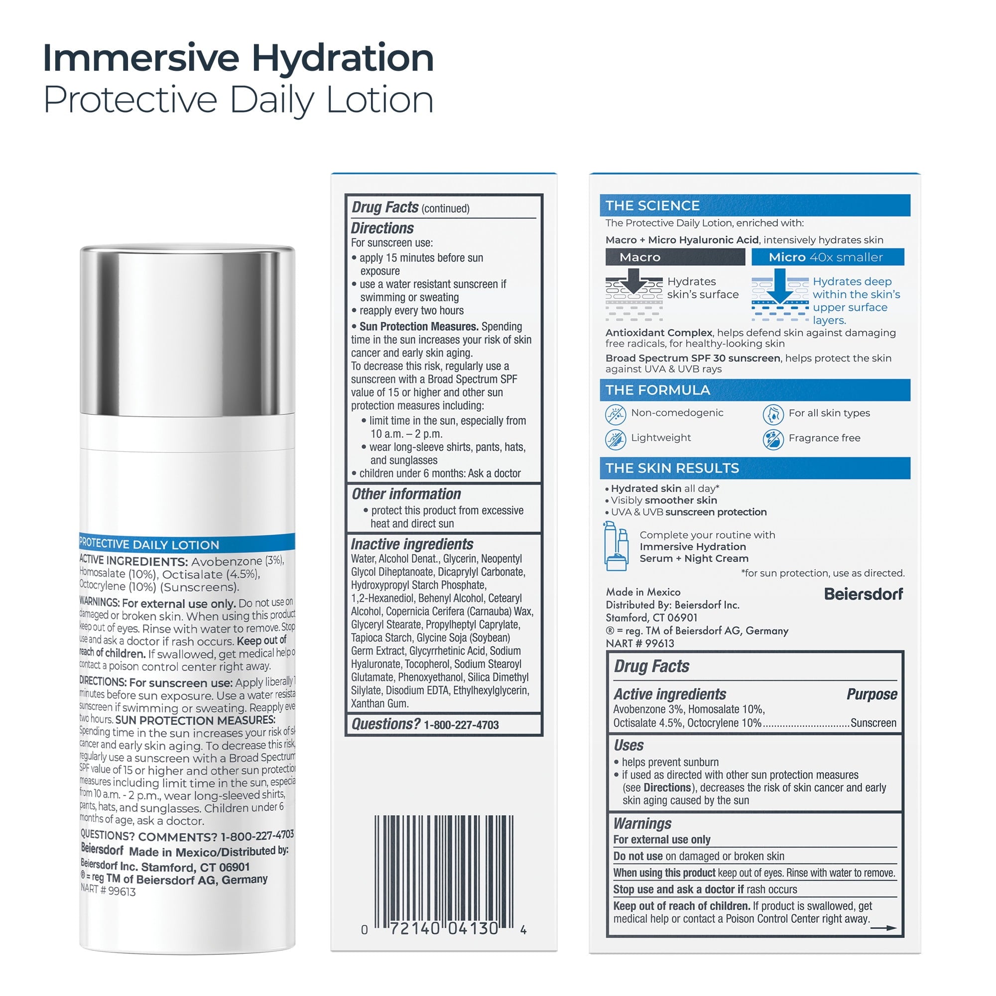 Eucerin Immersive Hydration Daily Face Lotion SPF 30 Sunscreen with Hyaluronic Acid, 1.7 fl oz