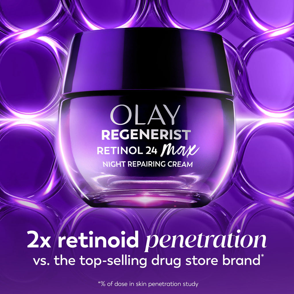 Olay Retinol 24 Max Night Moisturizing Cream with Triple Collagen Peptide, Fragrance-Free, 1.7 fl oz