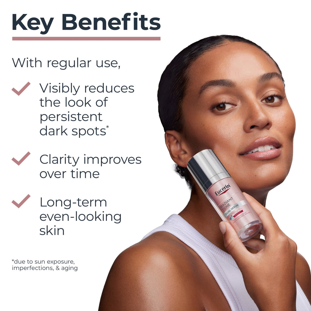 Eucerin Radiant Tone Dual Serum, Dark Spot Corrector with Thiamidol and Hyaluronic Acid, 1 fl oz