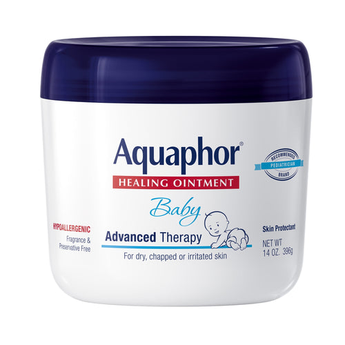 (2 pack) Aquaphor Baby Healing Ointment for Teething, Drool and Diaper Rash, Hypoallergenic, 14 oz