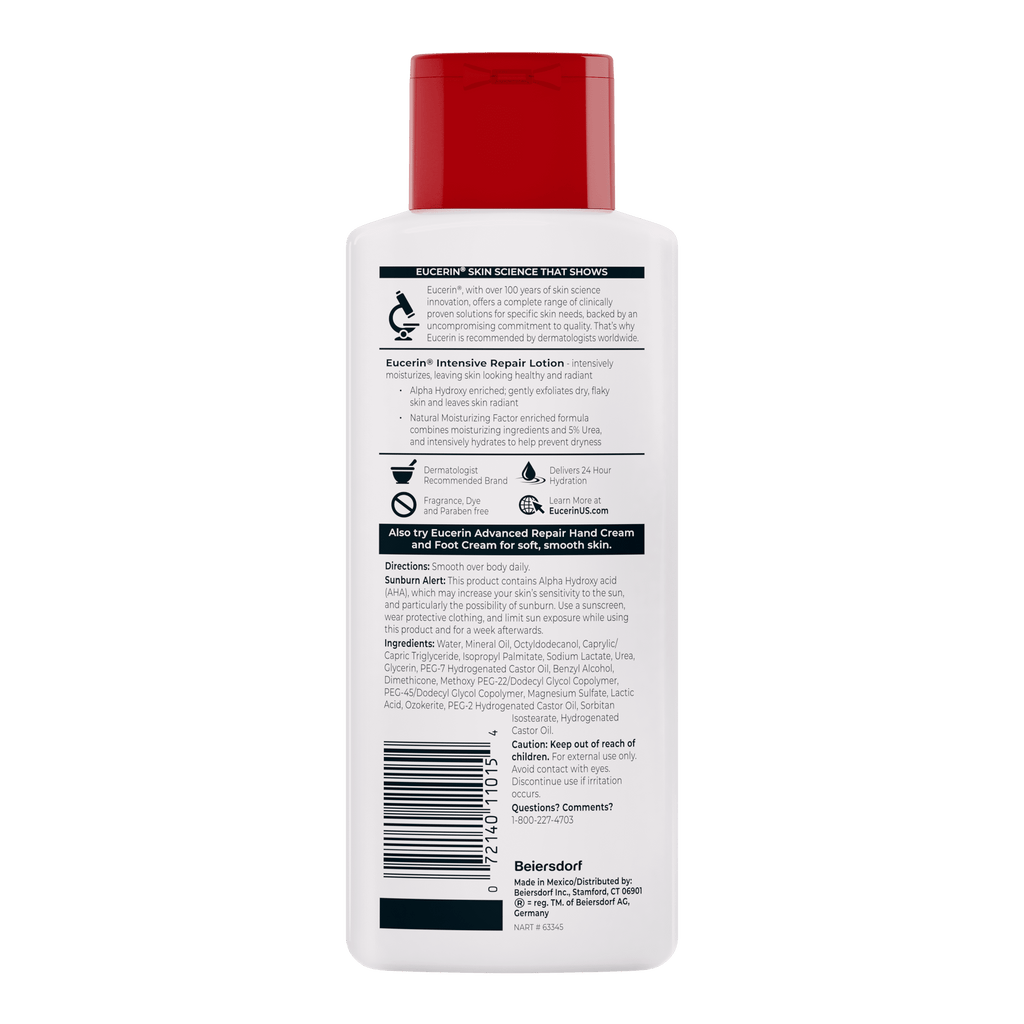 Eucerin Intensive Repair Body Lotion for Very Dry, Flaky Skin with Alpha Hydroxy, 8.4 fl oz