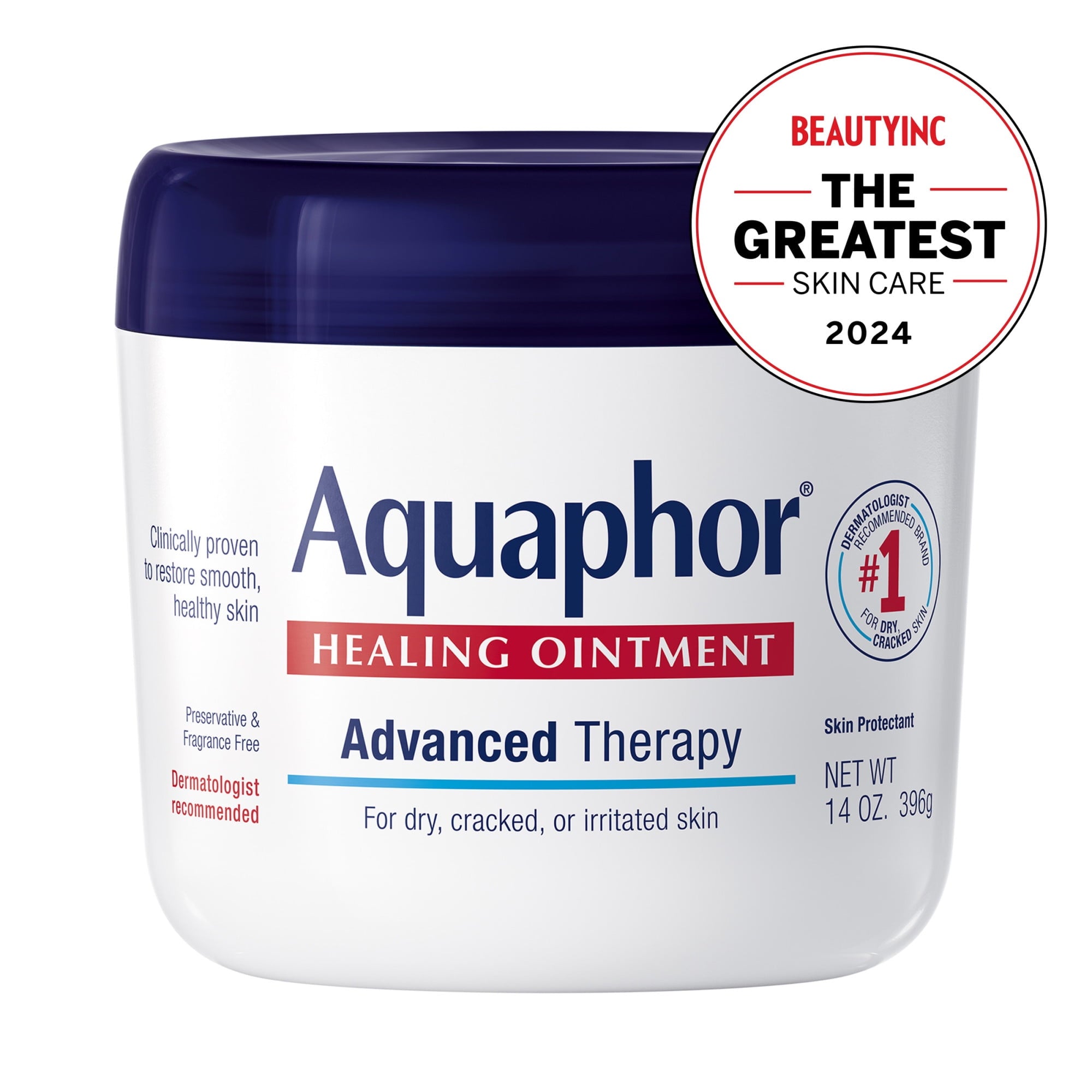 (2 pack) Aquaphor Healing Ointment Skin Protectant for Dry, Cracked, Irritated Skin, Fragrance Free, 14 oz