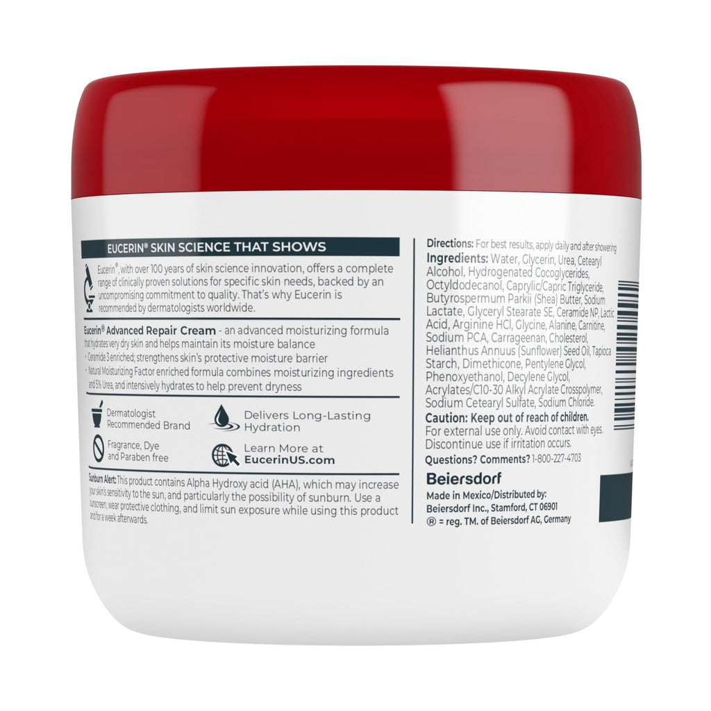 Eucerin Advanced Repair Body Cream for Dry Skin, 16 oz Jar