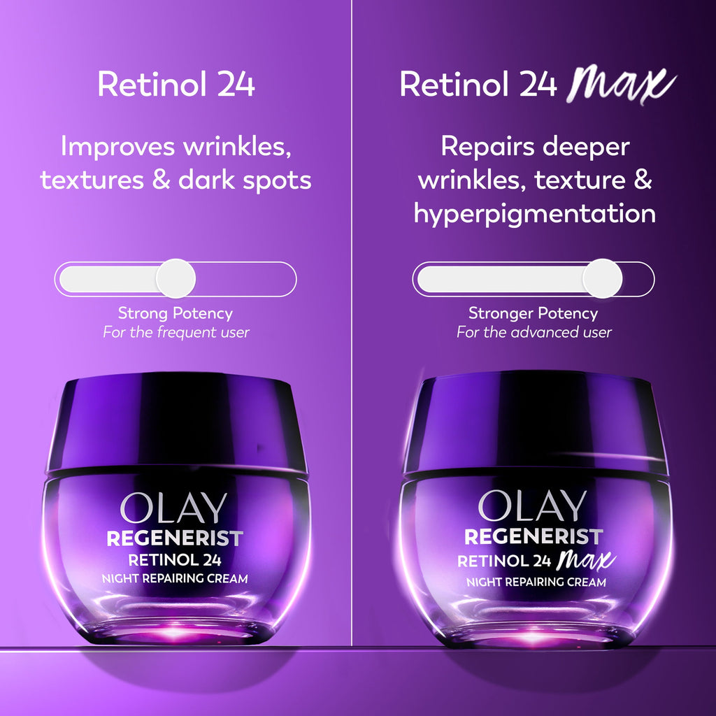 Olay Retinol 24 Max Night Moisturizing Cream with Triple Collagen Peptide, Fragrance-Free, 1.7 fl oz
