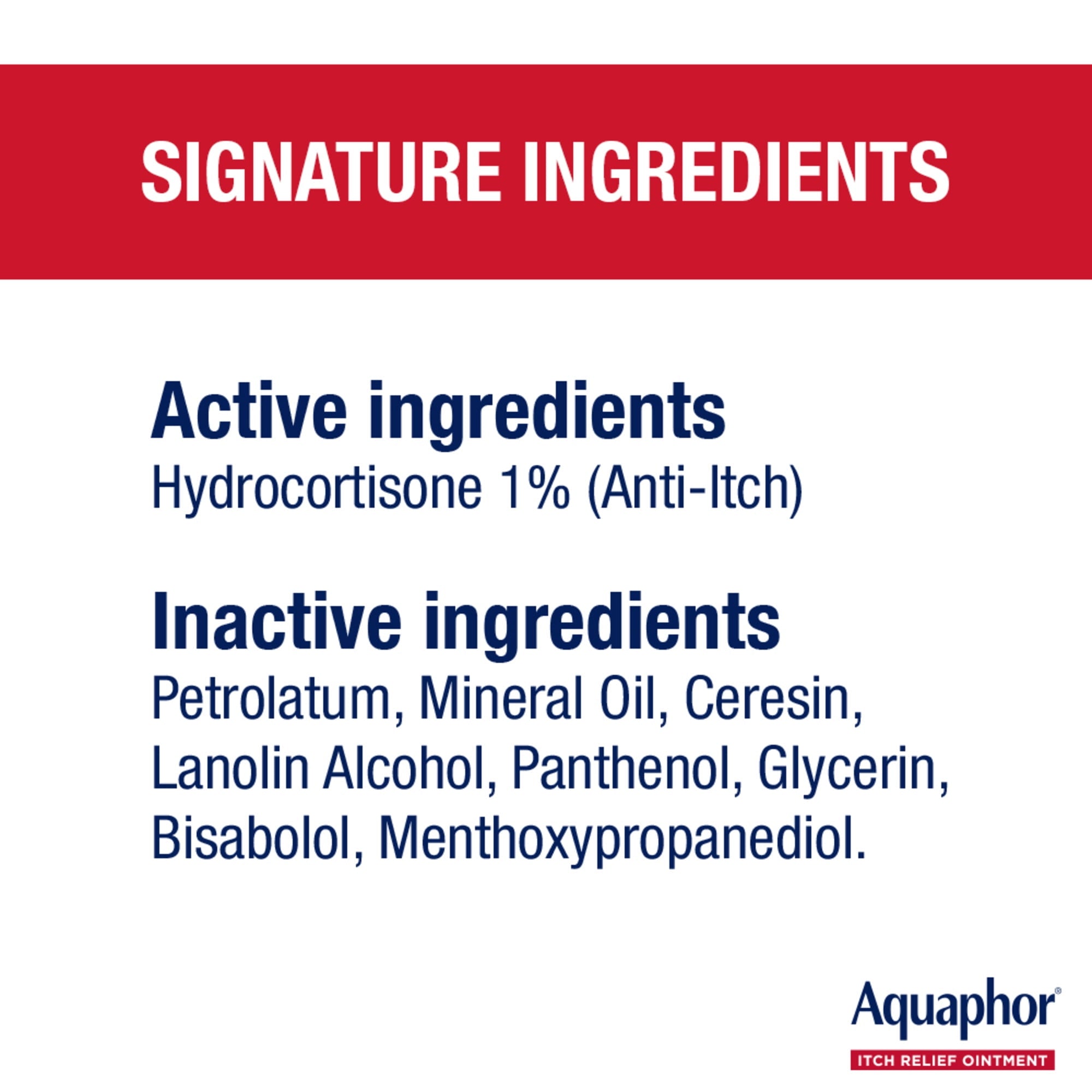 Aquaphor Itch Relief Ointment, Hydrocortisone Anti-Itch Cream, Fast-Acting, 1 oz
