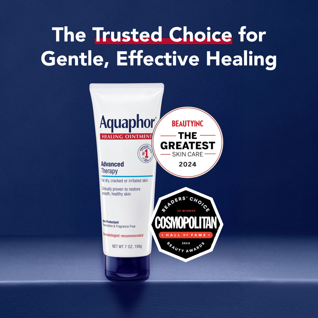 (2 pack) Aquaphor Healing Ointment Skin Protectant for Dry, Cracked, Irritated Skin, Fragrance Free, 7 oz
