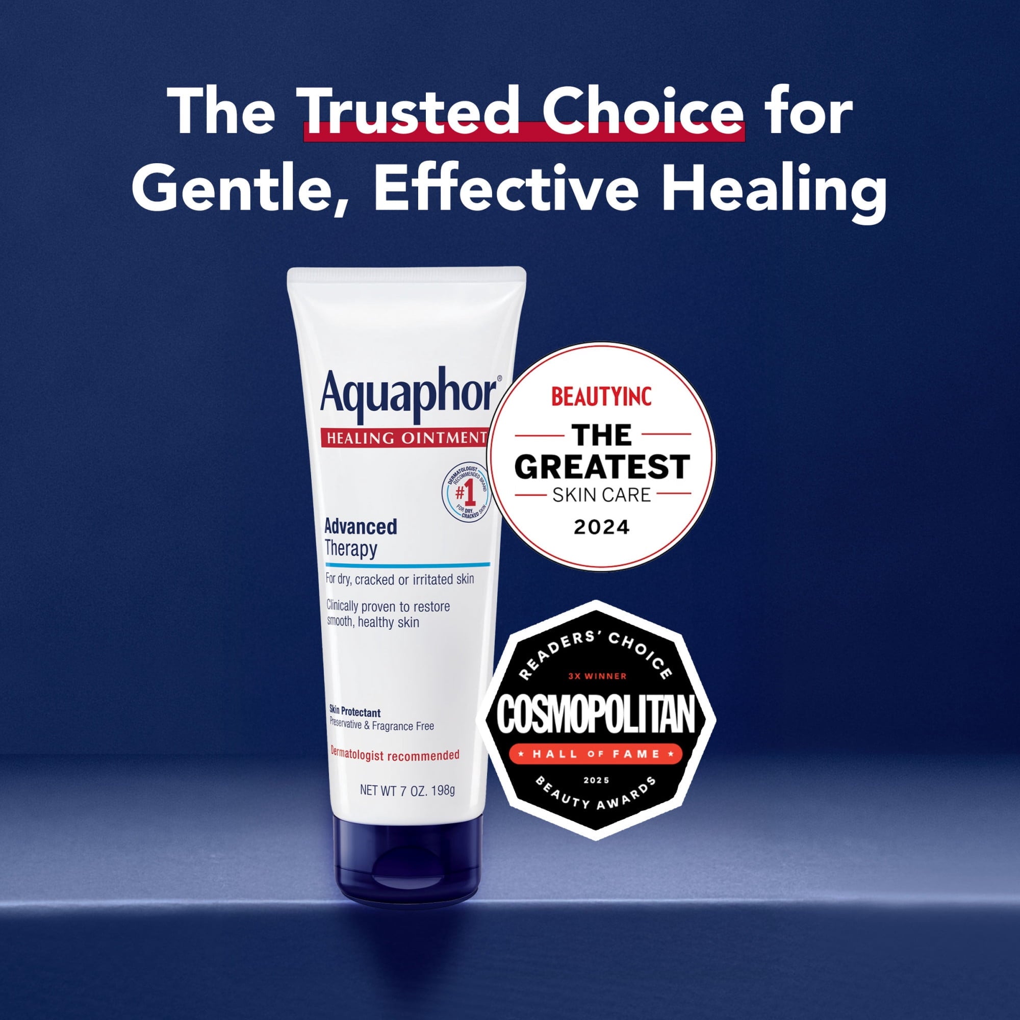 (2 pack) Aquaphor Healing Ointment Skin Protectant for Dry, Cracked, Irritated Skin, Fragrance Free, 7 oz