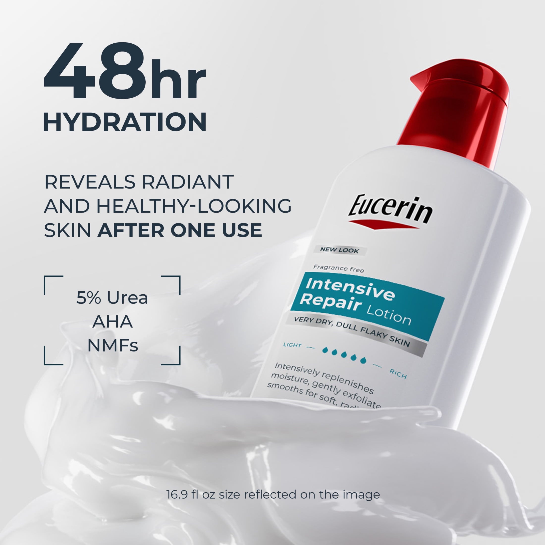 Eucerin Intensive Repair Body Lotion for Dry, Flaky Skin, 16.9 fl oz Pump Bottle